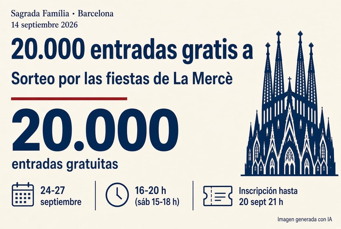 La Sagrada Familia sortea 20.000 entradas gratuitas por las fiestas de La Mercè
