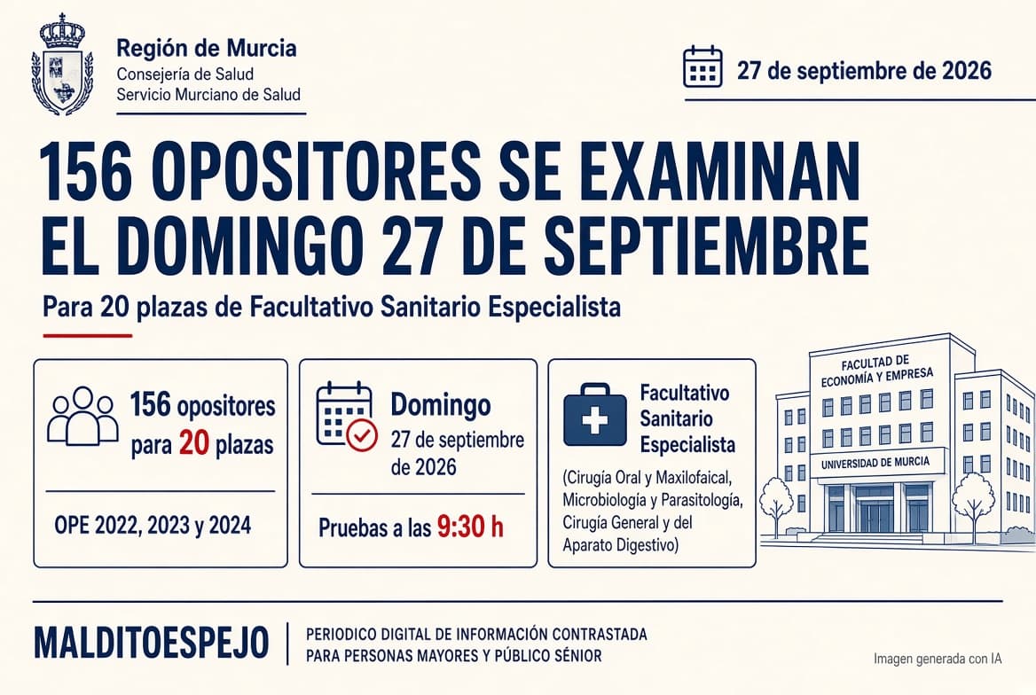 Más de 150 opositores se examinan el domingo para 20 plazas de Facultativo Sanitario Especialista