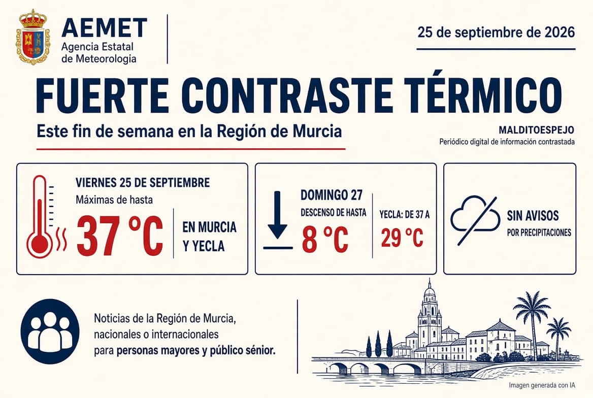 Fuerte contraste térmico este fin de semana en la Región de Murcia