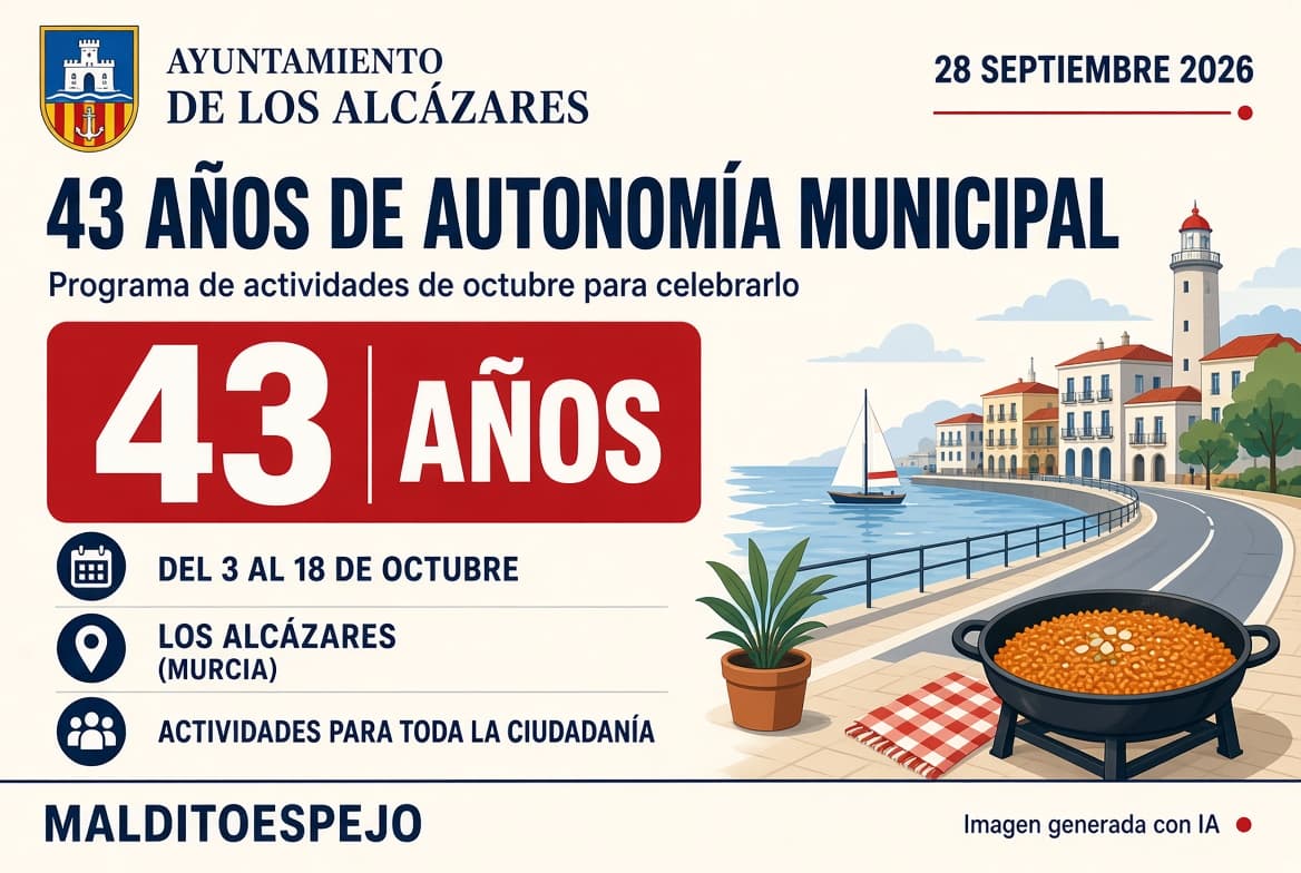 Los Alcázares celebra sus 43 años de autonomía con un octubre repleto de actividades