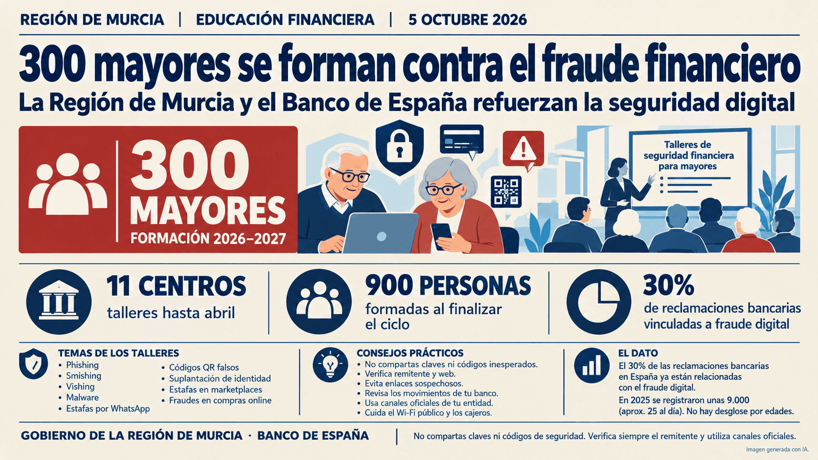 La Comunidad y el Banco de España forman a 300 mayores frente al fraude financiero