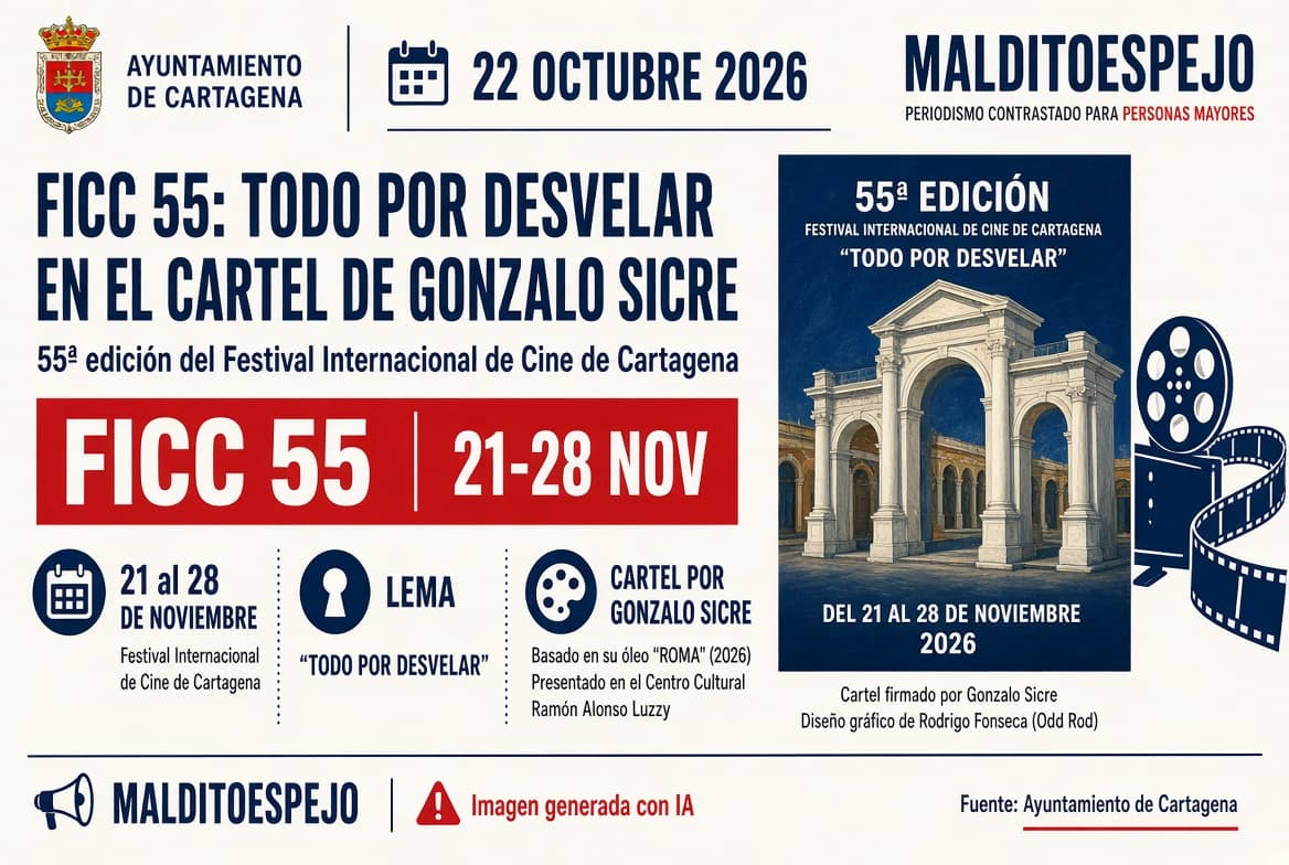Gonzalo Sicre firma el cartel del FICC55 con el lema 'Todo por desvelar'