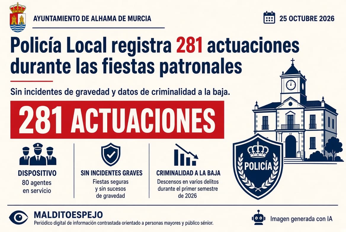 La Policía Local de Alhama registra 281 actuaciones durante las fiestas patronales