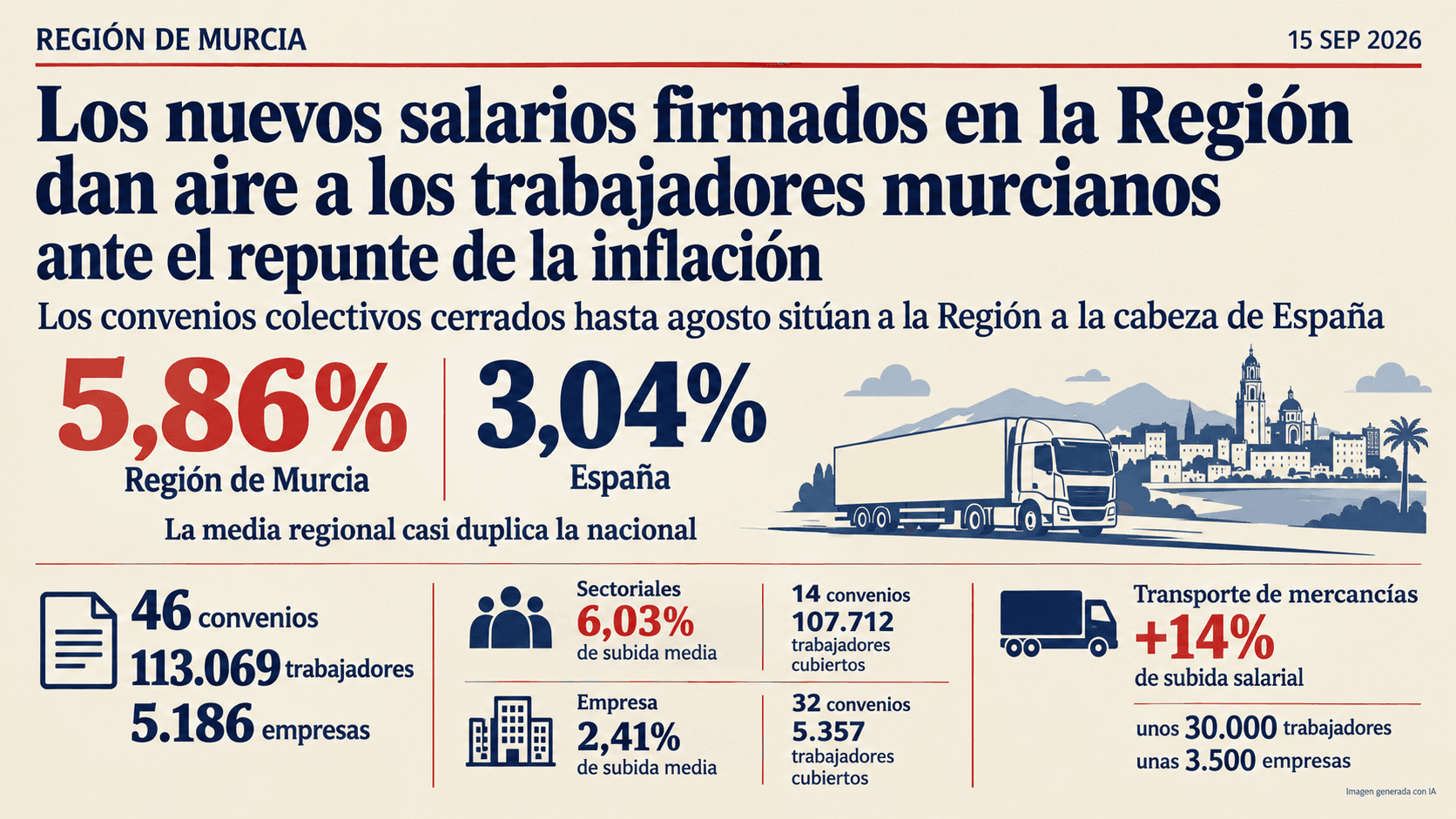 Los salarios pactados en la Región suben casi el doble que la media española