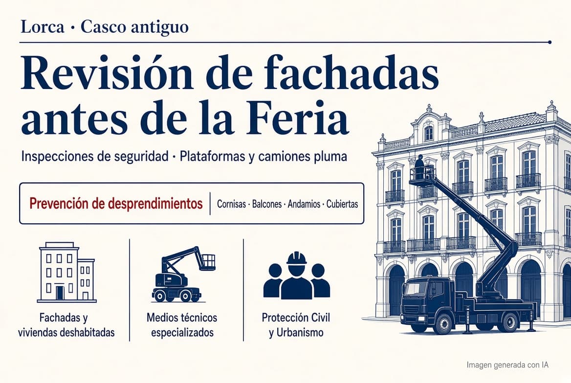 Lorca revisa fachadas del casco antiguo antes de la Feria de septiembre
