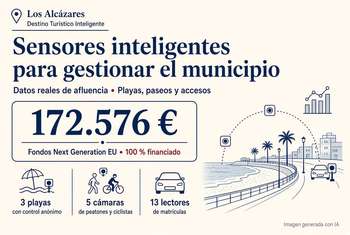 Los Alcázares incorpora sensores y controles inteligentes de aforos