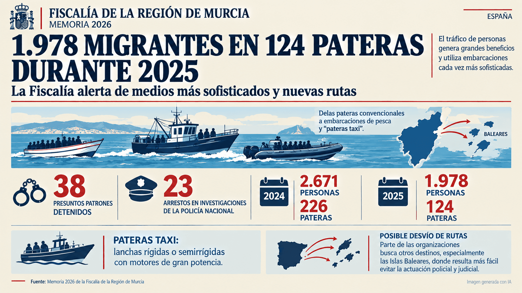 La Fiscalía alerta de las ganancias de las mafias de pateras y de su creciente sofisticación