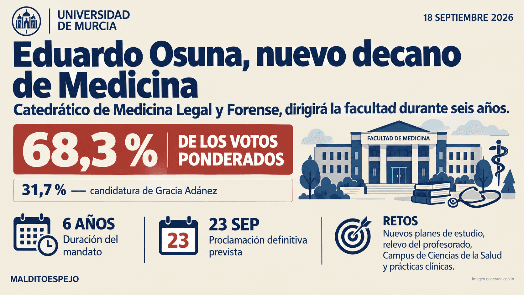 Eduardo Osuna, nuevo decano de Medicina de la Universidad de Murcia