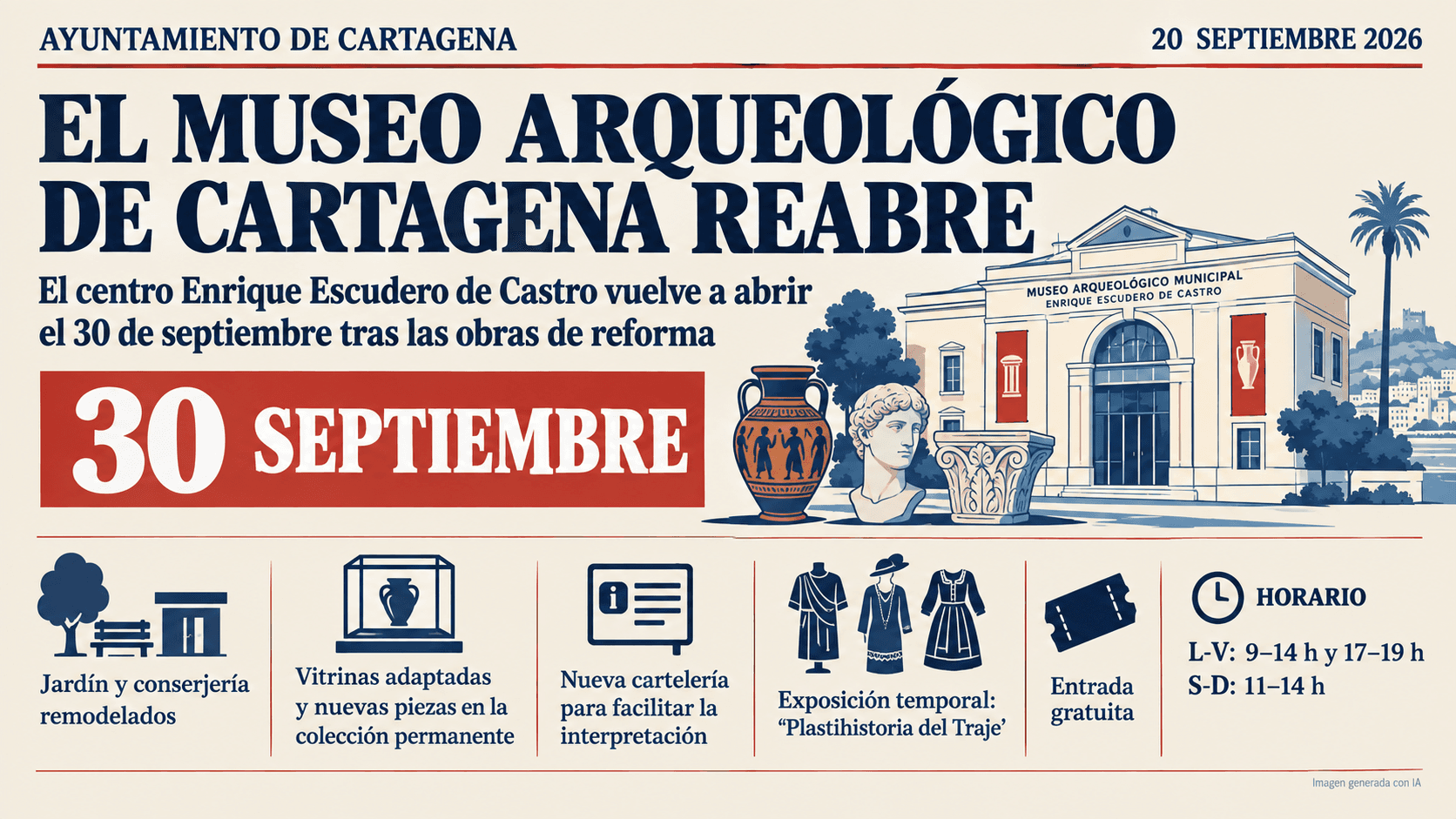 El Museo Arqueológico Municipal de Cartagena reabre tras su remodelación