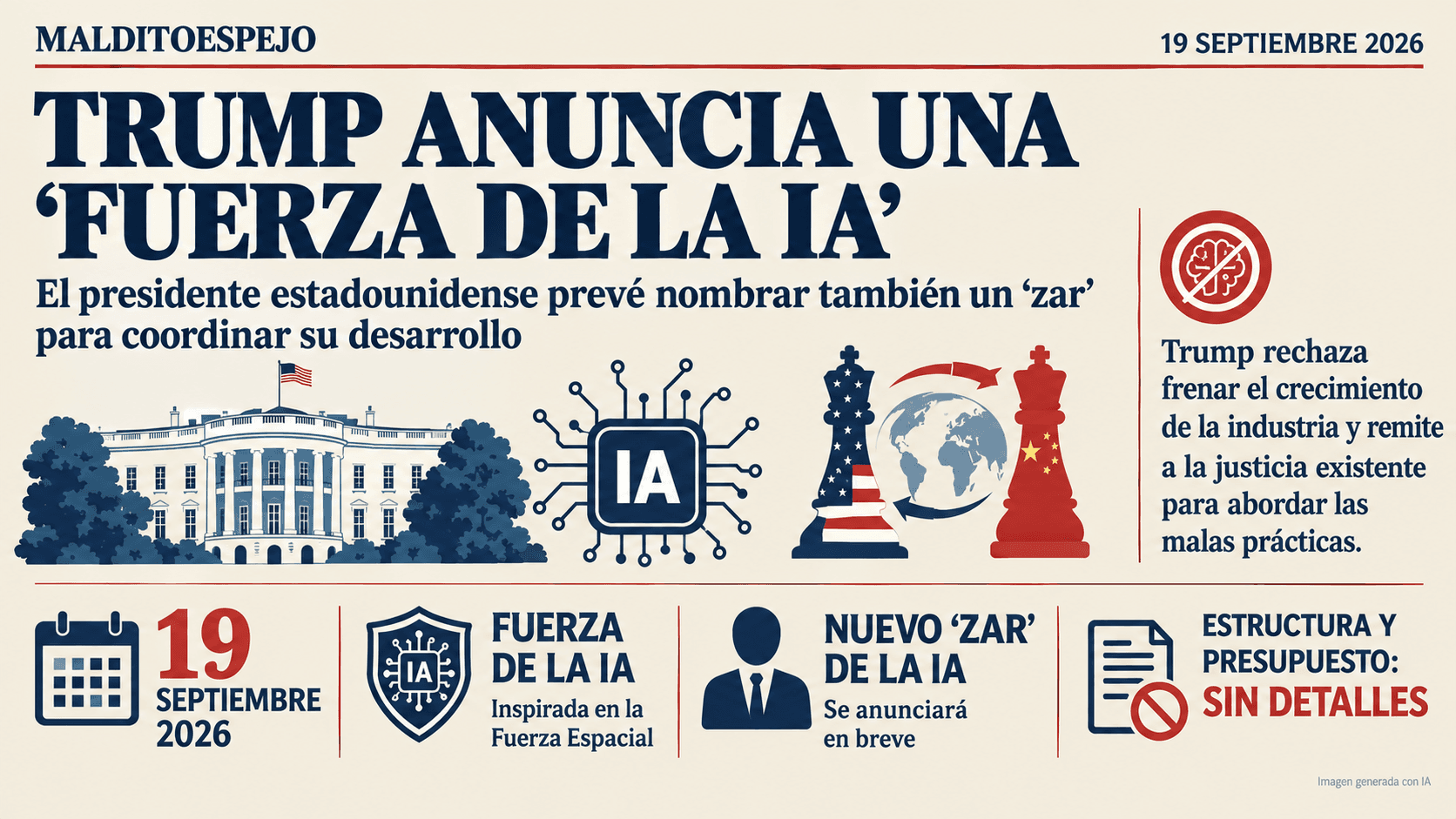 Trump anuncia una “Fuerza de la IA” y el nombramiento de un “zar” para impulsar la inteligencia artificial