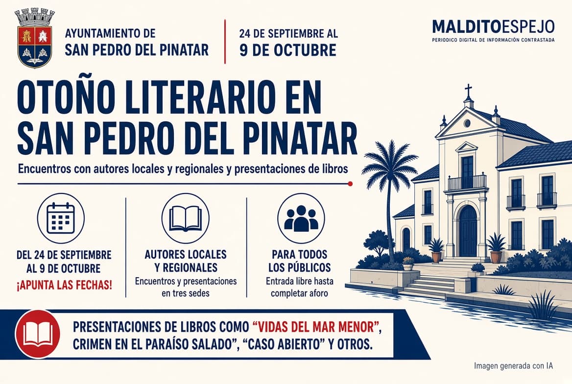 San Pedro del Pinatar presenta el ciclo Otoño Literario en varios espacios del municipio