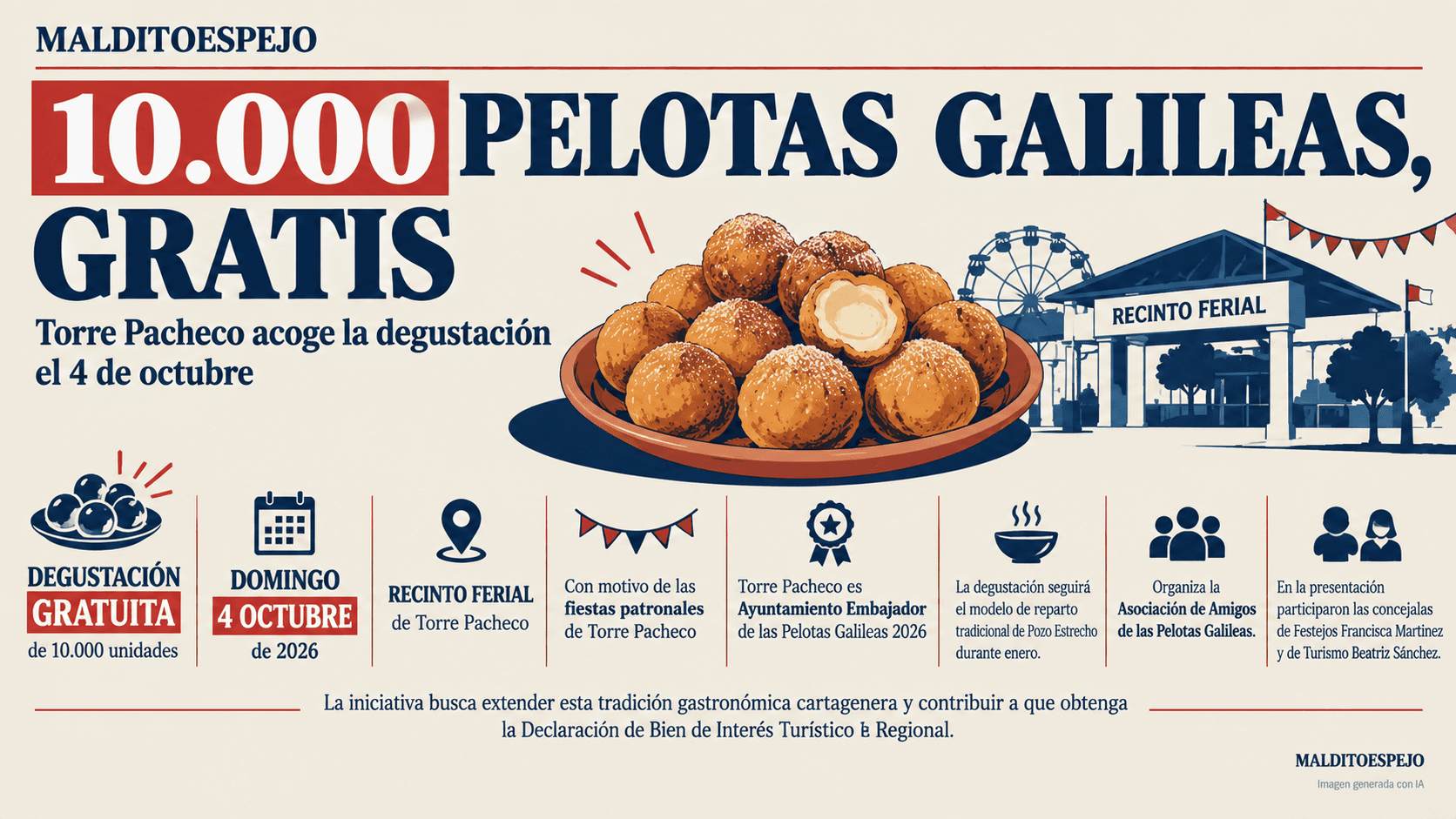 Las Pelotas Galileas se promocionan en Torre Pacheco con una degustación de 10.000 unidades
