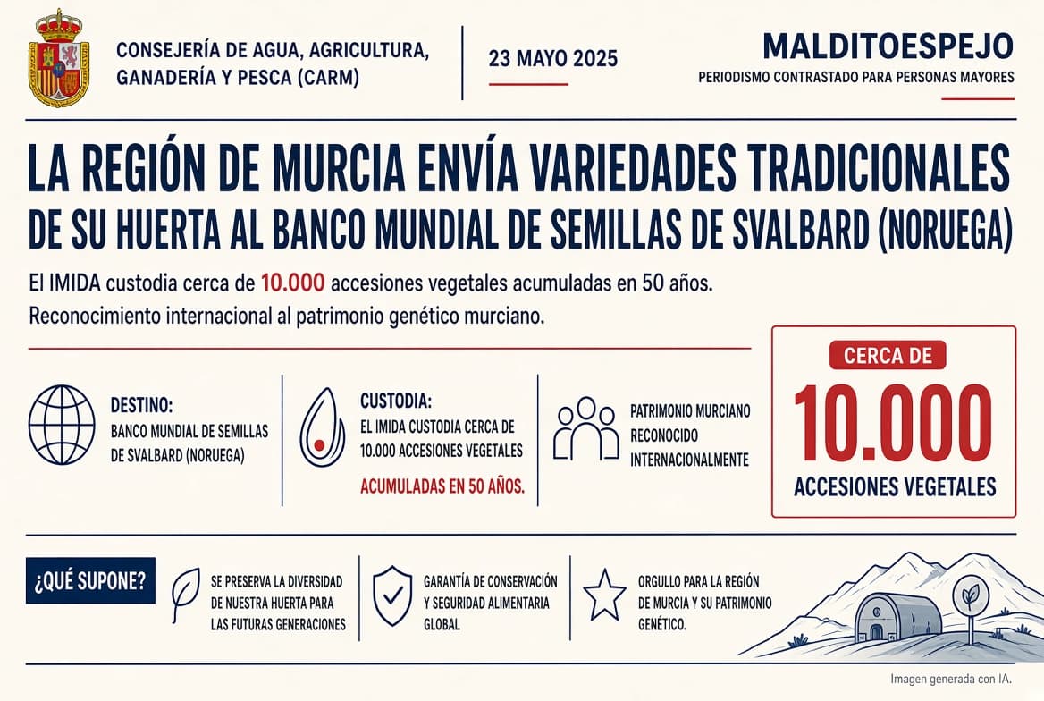 El Banco Mundial de Semillas de Noruega guarda variedades tradicionales de la huerta murciana
