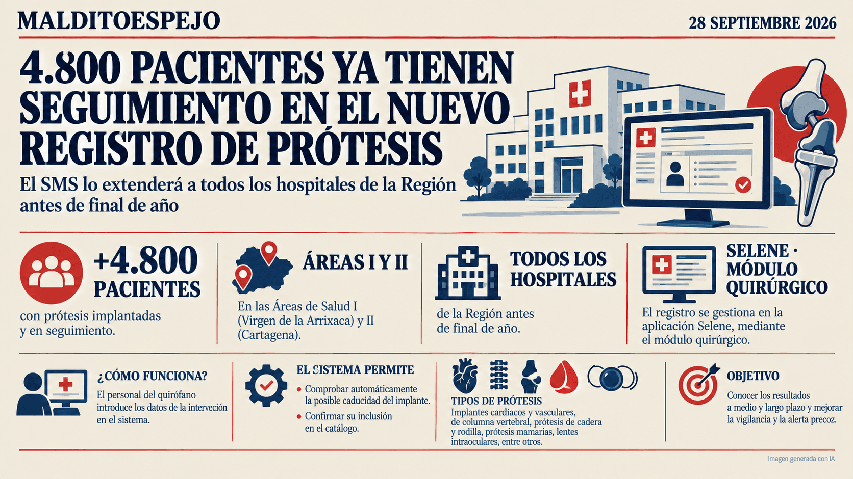 El nuevo registro de prótesis del SMS ya permite hacer seguimiento a más de 4.800 pacientes