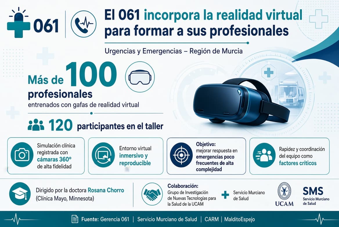 El 061 incorpora la realidad virtual para formar a los profesionales de urgencias y emergencias