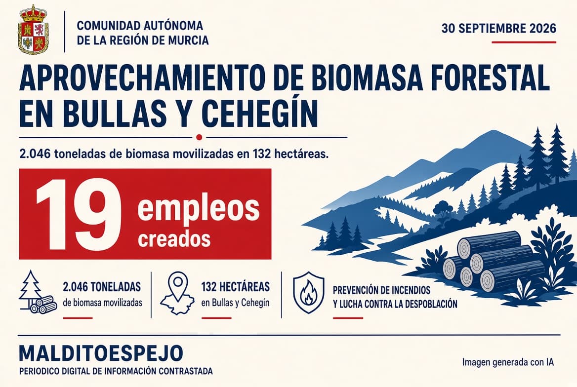 Un proyecto de biomasa forestal genera empleo en Bullas y Cehegín para combatir la despoblación