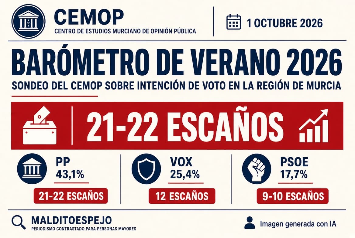 El PP roza la mayoría absoluta y Vox supera al PSOE, según el CEMOP