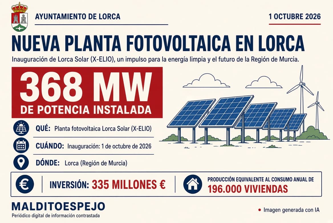 Entra en funcionamiento la planta Lorca Solar, con 368 MW de potencia