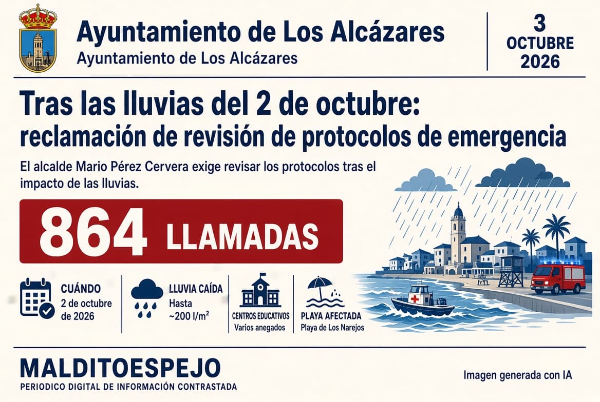 Los Alcázares pide revisar los protocolos de emergencia tras las lluvias torrenciales
