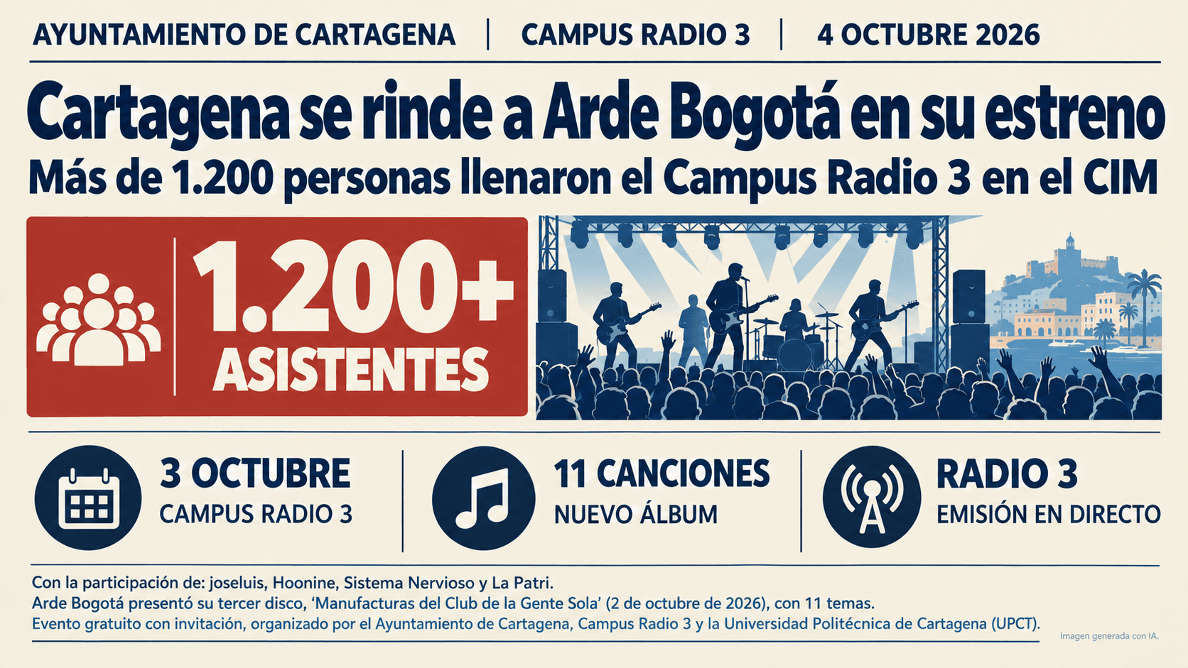Cartagena se rinde a Arde Bogotá en el estreno de su nuevo disco