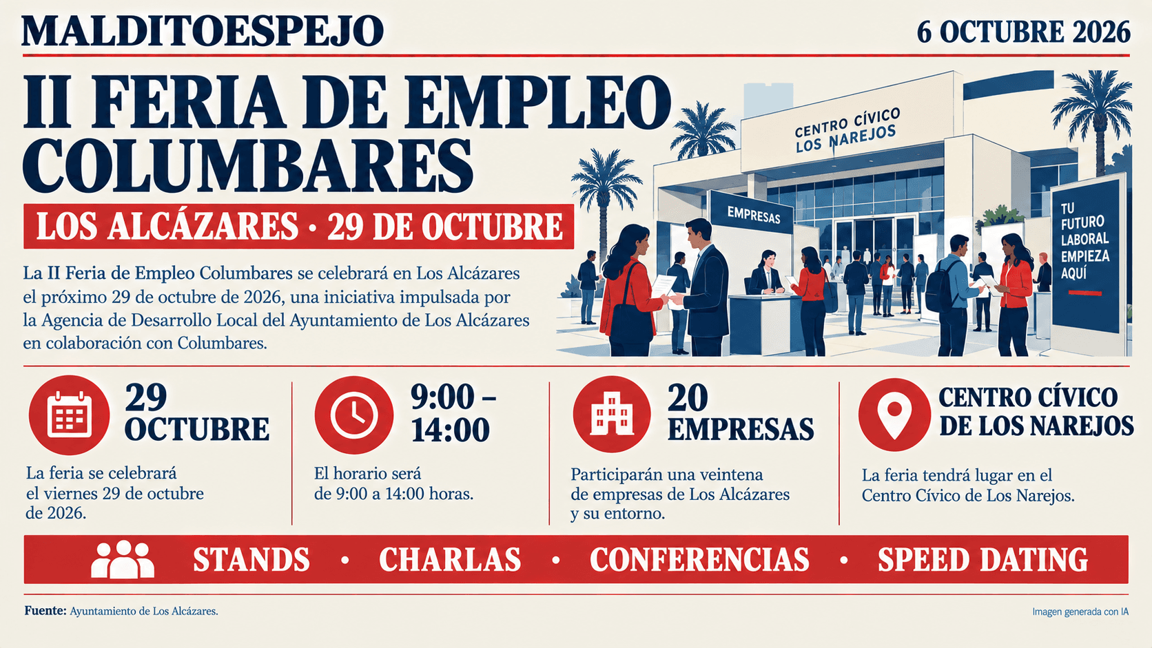 Los Alcázares celebra la II Feria de Empleo Columbares el 29 de octubre