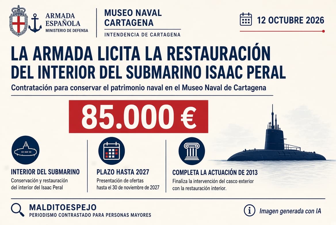 La Armada destina 85.000 euros a restaurar el interior del submarino Isaac Peral