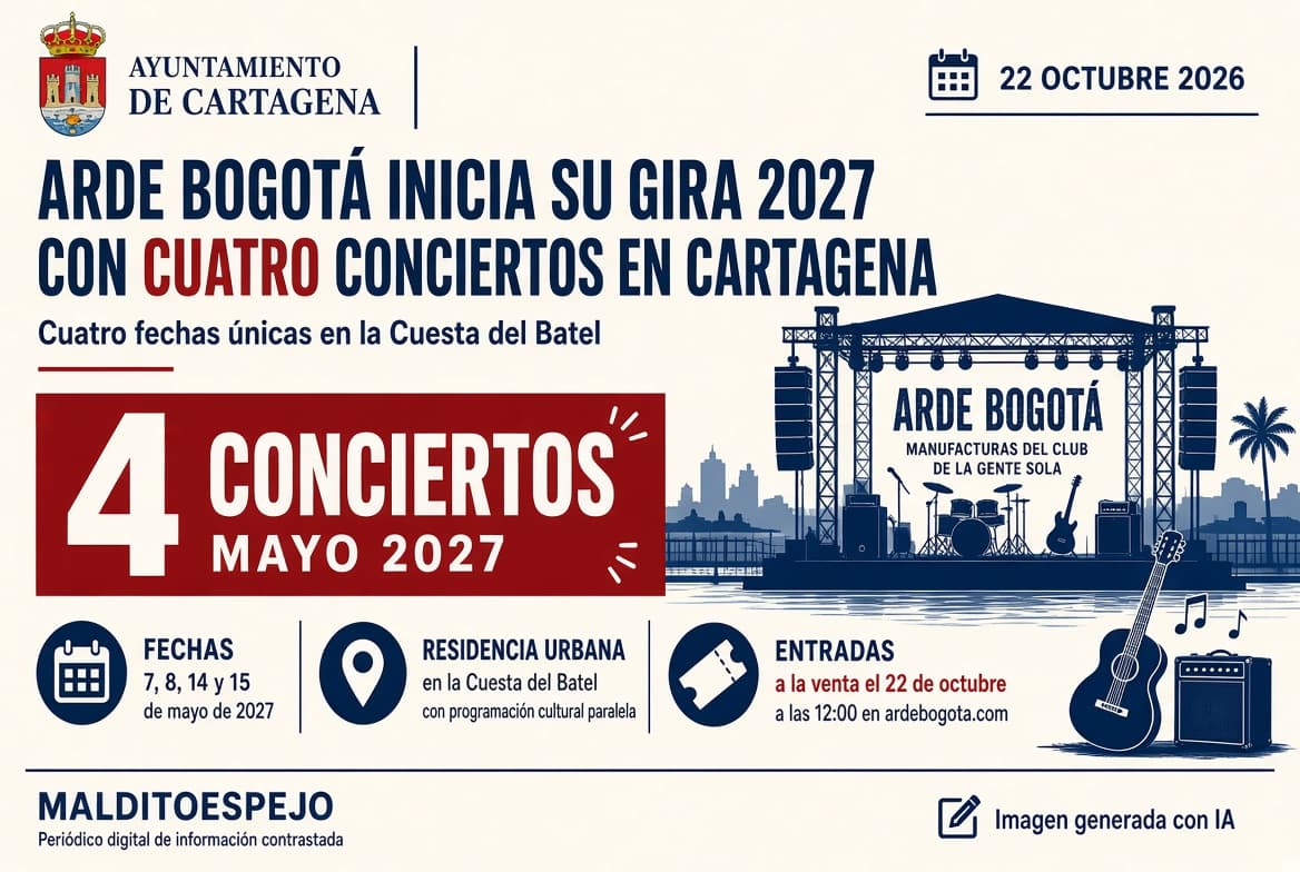 Arde Bogotá elige Cartagena para abrir su gira 2027 con cuatro conciertos