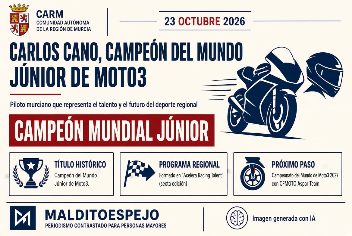 La Región celebra el título mundial júnior de Carlos Cano en Moto3